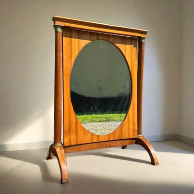 Antique Classicism Standing Mirror in Walnut for sale at Pamono