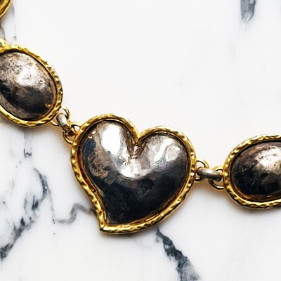 French Silver-Plated Custom Jewellery Heart Necklace by Edouard 