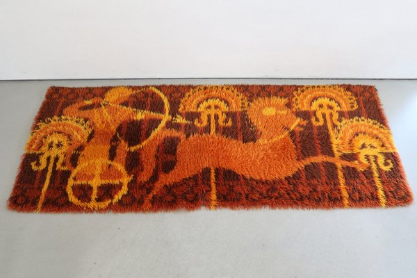 Vintage Shaggy Rug, Sweden from Rya, 1960 for sale at Pamono