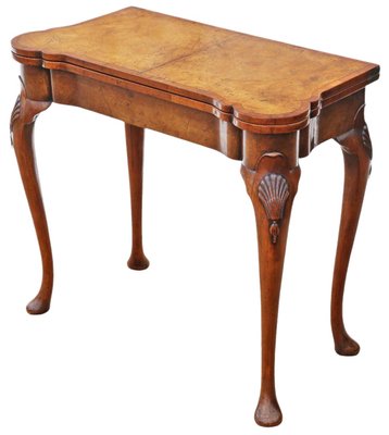 -antique-バゲジカート ヴィンテージ ホテルKARE ファニチャー Antique Georgian Revival Burr Walnut Folding Card or Tea Table