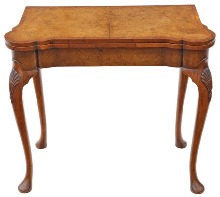 -antique-バゲジカート ヴィンテージ ホテルKARE ファニチャー Antique Georgian Revival Burr Walnut Folding Card or Tea Table