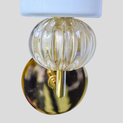 Applique Lampada Da Parete In Vetro Di Murano Bianco Ef – La Primula Rossa Antiquariato - 10