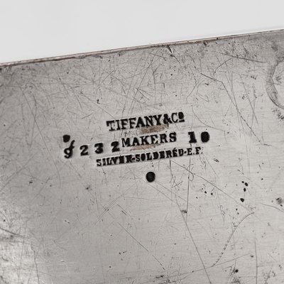 American Silver Plated Trompe Ioeil Cigarette Box from Tiffany & Co, 1910  for sale at Pamono