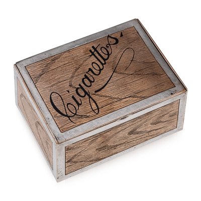 American Silver Plated Trompe Ioeil Cigarette Box from Tiffany