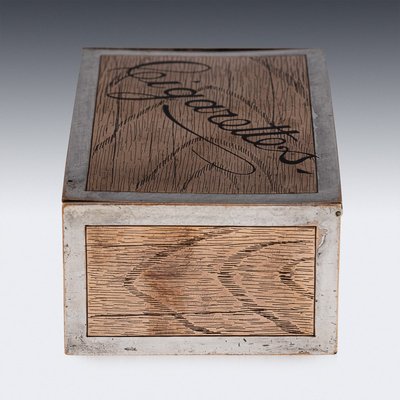 American Silver Plated Trompe Ioeil Cigarette Box from Tiffany