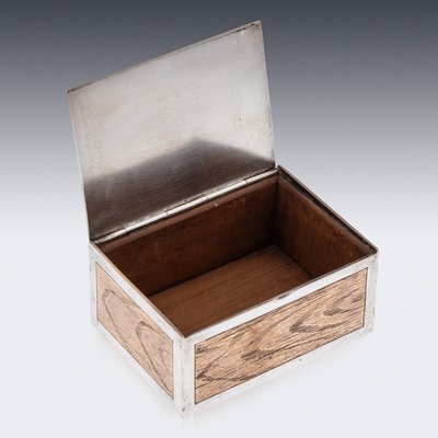 American Silver Plated Trompe Ioeil Cigarette Box from Tiffany