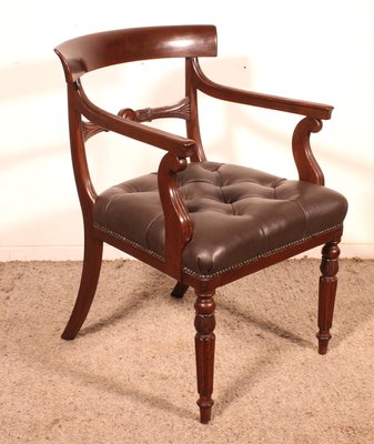 Antique Regency Office Chair in Mahogany, 1810 for sale at Pamono