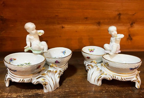 Salzstreuer aus Porzellan von Rothschild für Herend, Ungarn, 1960er, 2er Set bei Pamono kaufen