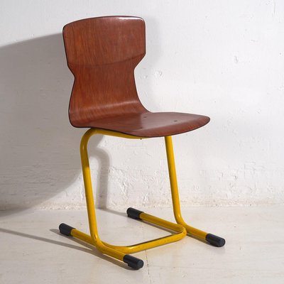 Vintage Yellow Dining Room Chairs, 1950, Set of 4 for sale