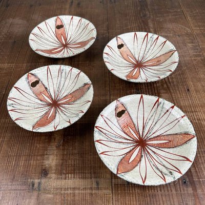 Vintage Japanese Kozara Plates in Ceramic, 1970s, Set of 4 for