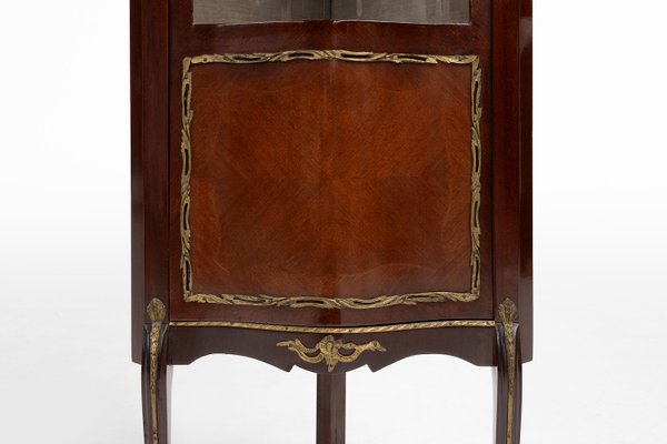 Vintage French Louis XV Style Corner Display Cabinet with Arched