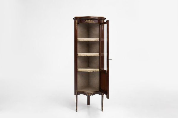 Vintage French Louis XV Style Corner Display Cabinet with Arched