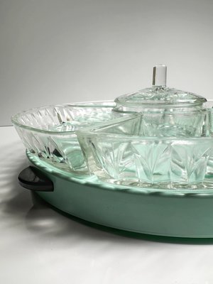Mid-Century Lazy Susan, 1950s, Set of 6 for sale at Pamono
