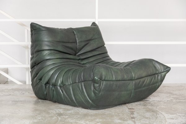 Togo Lounge Chair and Pouf by Michel Ducaroy for Ligne Roset Set of 2
