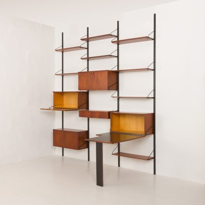 Large Mid-Century Modern Italian Wall Unit with Hidden Desk, 1960s