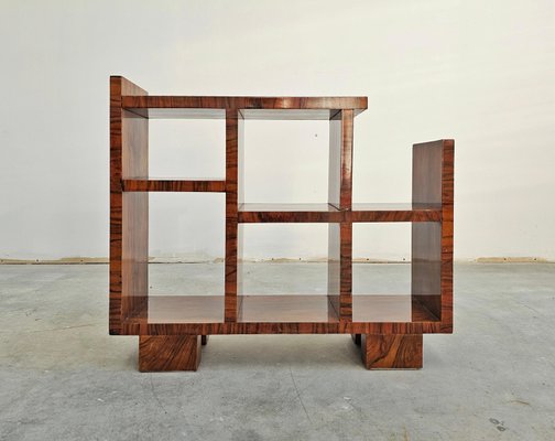 Small Art Deco Bookcase in Walnut Veneer 1920s