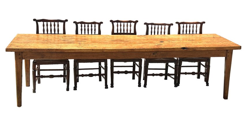 Large 19th Century Farmhouse Kitchen Dining Table, 1830 for sale