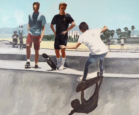 Karine Bartoli, Skate Park de personas, 2024, óleo sobre lienzo - Main Image