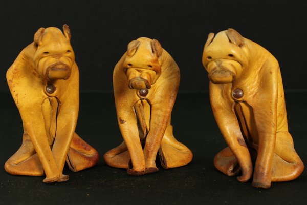 Deru Leather Crafted Animals, Germany, 1960s , Set of 9 for sale