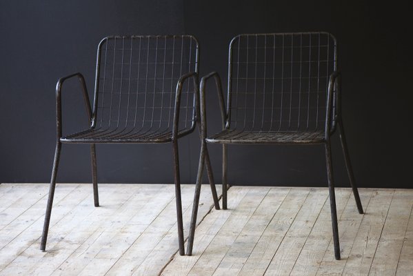 Vintage Metal Mesh Chairs Set Of 2 For At Pamono Vintage Metal Mesh Chairs Set Of 2 1