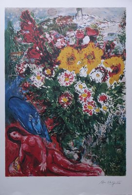 Marc Chagall, The Woman and the Bird, Lithograph for sale at Pamono