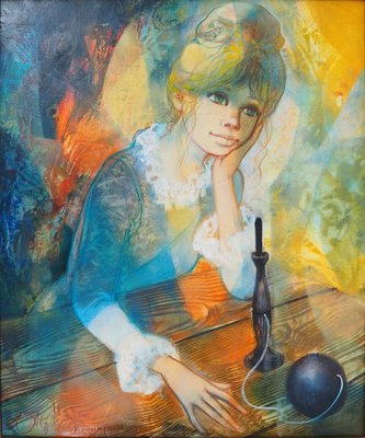 版画 Jean Baptiste VALADIE Jean-Baptiste Valadie, Meditation, The Young Girl with the Cup and