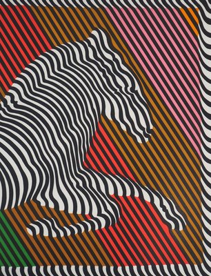 Victor Vasarely, Kinetic Composition, Zebra, Original Screenprint