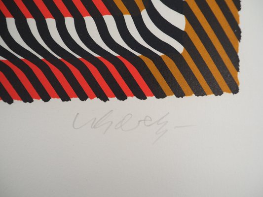 Victor Vasarely, Kinetic Composition, Zebra, Original Screenprint
