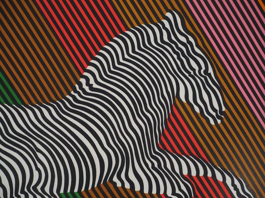 Victor Vasarely, Kinetic Composition, Zebra, Original Screenprint