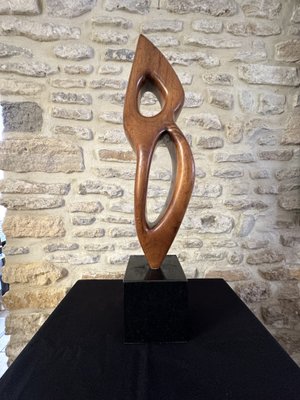 Large Freeform Sculpture, 1960s, Wood on Marble Base for sale at