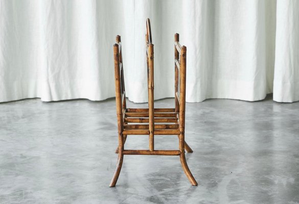 Euro Antiques Foldable Rack ヴィンテージラック Antique Anglo Japanese Magazine Rack in Tortoiseshell Bamboo, Late