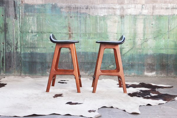 【在庫あり/即出荷可】 Teak Danish Mid-Century of Set Bar Erik by 61 Mod. Stools スツール
