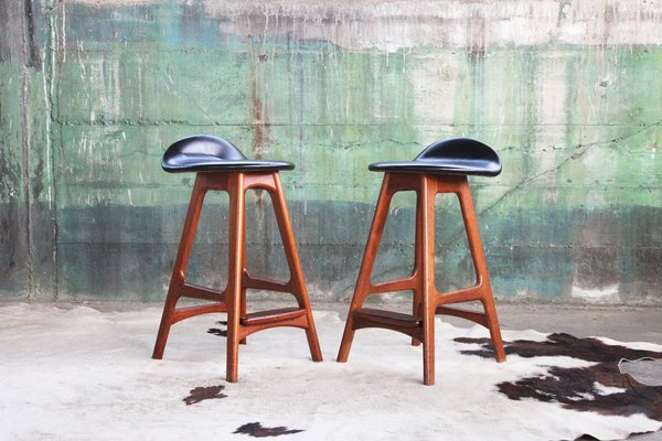 スツール Denmark Vintage Teak Stool Danish Teak Stool by Ejner Larsen & Aksel Bender Madsen