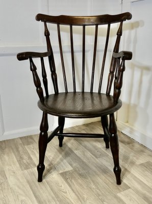 19th Century Windsor Country Penny Seat Carver Chair, 1890s for