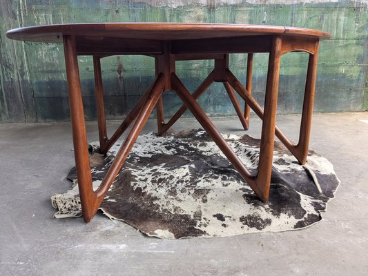 Mid-Century Scandinavian Teak Drop Leaf Table by Niels