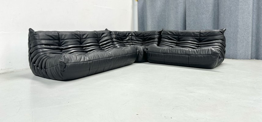 Ligne roset togo black leather discount