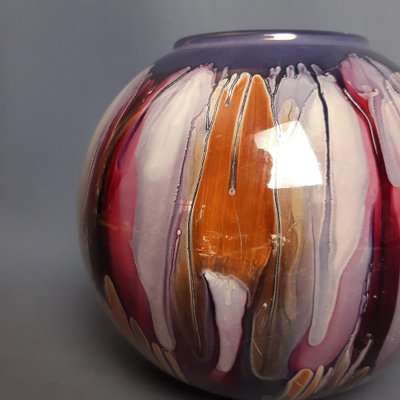 アート・デザイン・音楽 Vasi Comunicanti & Nuova Ceramica Artistic Multicolored Sphere Ceramic Vase from S.E.C, Italy