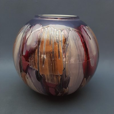 アート・デザイン・音楽 Vasi Comunicanti & Nuova Ceramica Artistic Multicolored Sphere Ceramic Vase from S.E.C, Italy