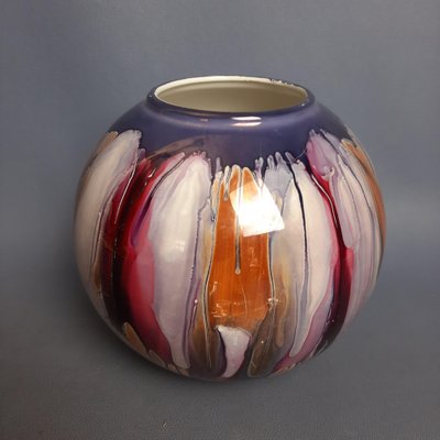 Artistic Multicolored Sphere Ceramic Vase from S.E.C, Italy