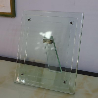 Fontana Arte Glass and Brass Picture Frame Fontana Arte Glass and Brass Picture Frame