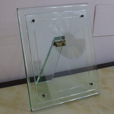 Fontana Arte Glass and Brass Picture Frame Fontana Arte Glass and Brass Picture Frame