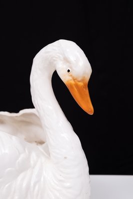 Antique Ceramic Swan Jardiniere from Capodimonte, 1880 for sale at