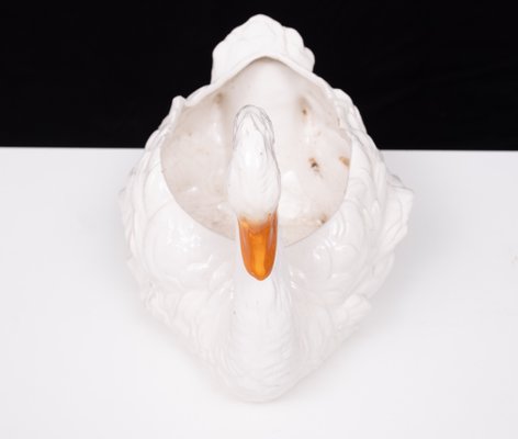 Antique Ceramic Swan Jardiniere from Capodimonte, 1880 for sale at