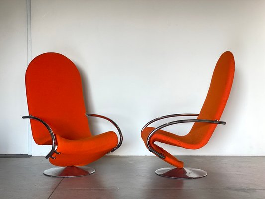 Set of 1-2-3 Series Highback Chairs by Verner Panton for Set of 1-2-3 Series Highback Chairs by Verner Panton for