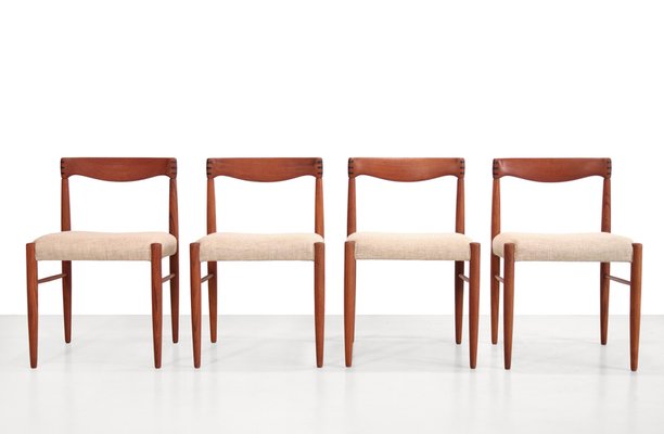 Dining Chairs in Teak by H.W Klein for Bramin 1950s Set of 4