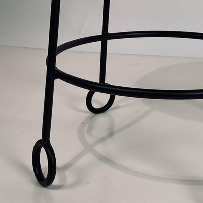 Wrought Iron and Boucle Counter Stools by Design Freres Set of 4 for sale at Pamono