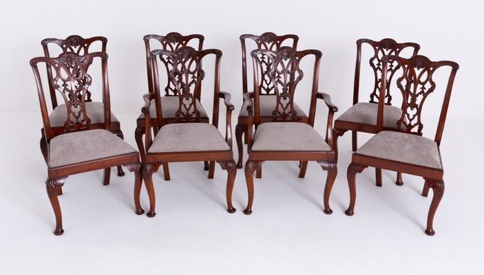 Chippendale Dining Chairs Mahogany, 1920s, Set of for sale at Pamono