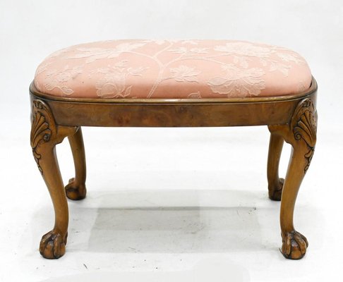 Queen Anne Stool with Walnut Seat & Ball and Claw Feet, 1890s for 