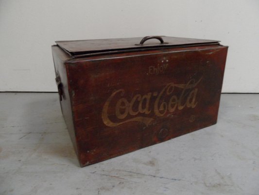Vintage Metal Coco Cola Refrigerator Box, 1950s for sale at Pamono