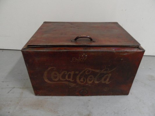 Vintage Metal Coco Cola Refrigerator Box, 1950s for sale at Pamono